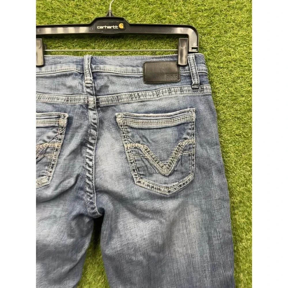 BKE Jeans Mens 36x32 Jake Straight Medium Blue Buckle Stretch Denim Pants Y2K